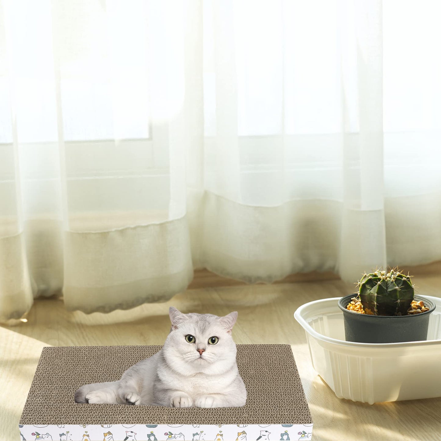 PatiencET Cat Scratcher Cardboard 5 PCS Cat Scratch Pad Reversible Pad