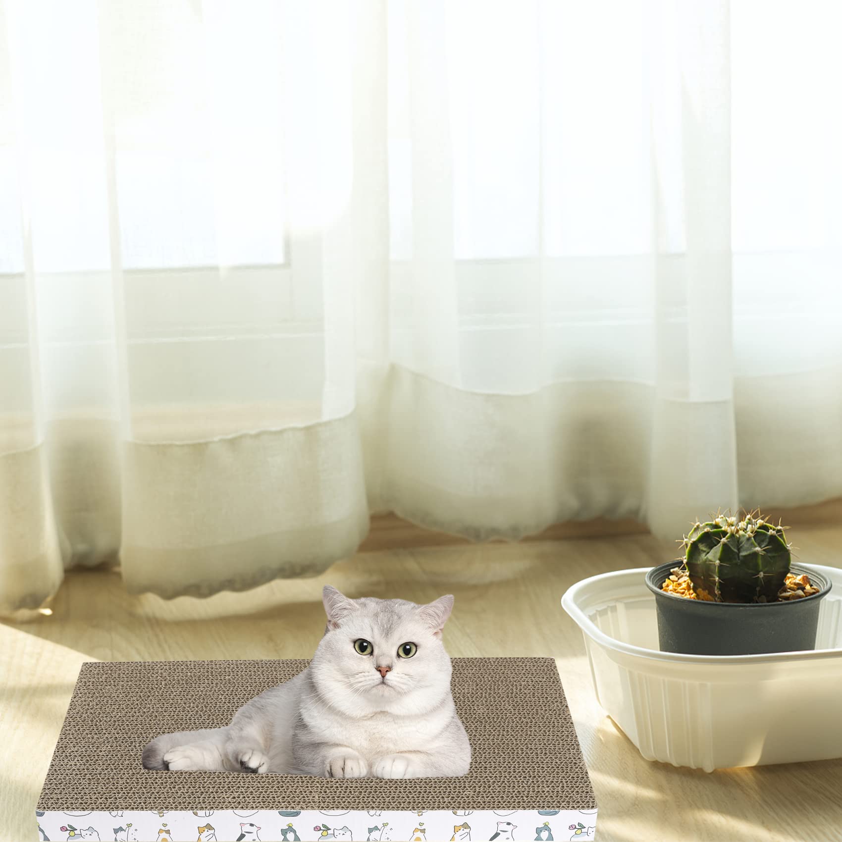 PatiencET Cat Scratcher Cardboard 5 PCS Cat Scratch Pad Reversible Pad