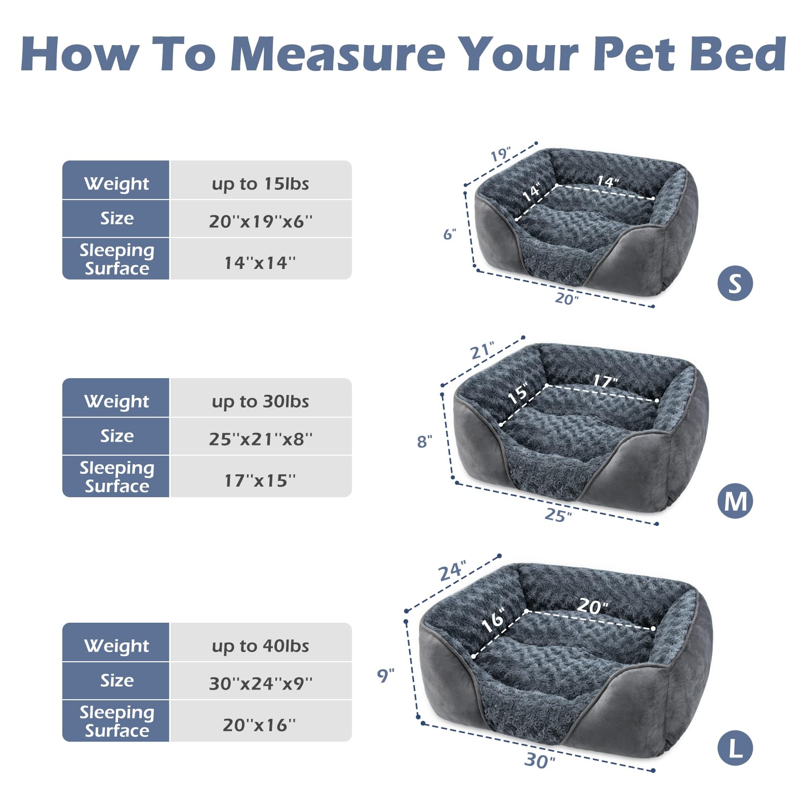 INVENHO Rectangle Washable Orthopedic Dog Bed