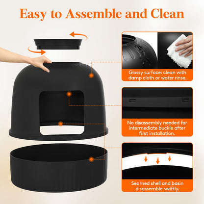 Lifewit Cat Litter Box, Hidden Enclosure Litter Tray with Odor Tray