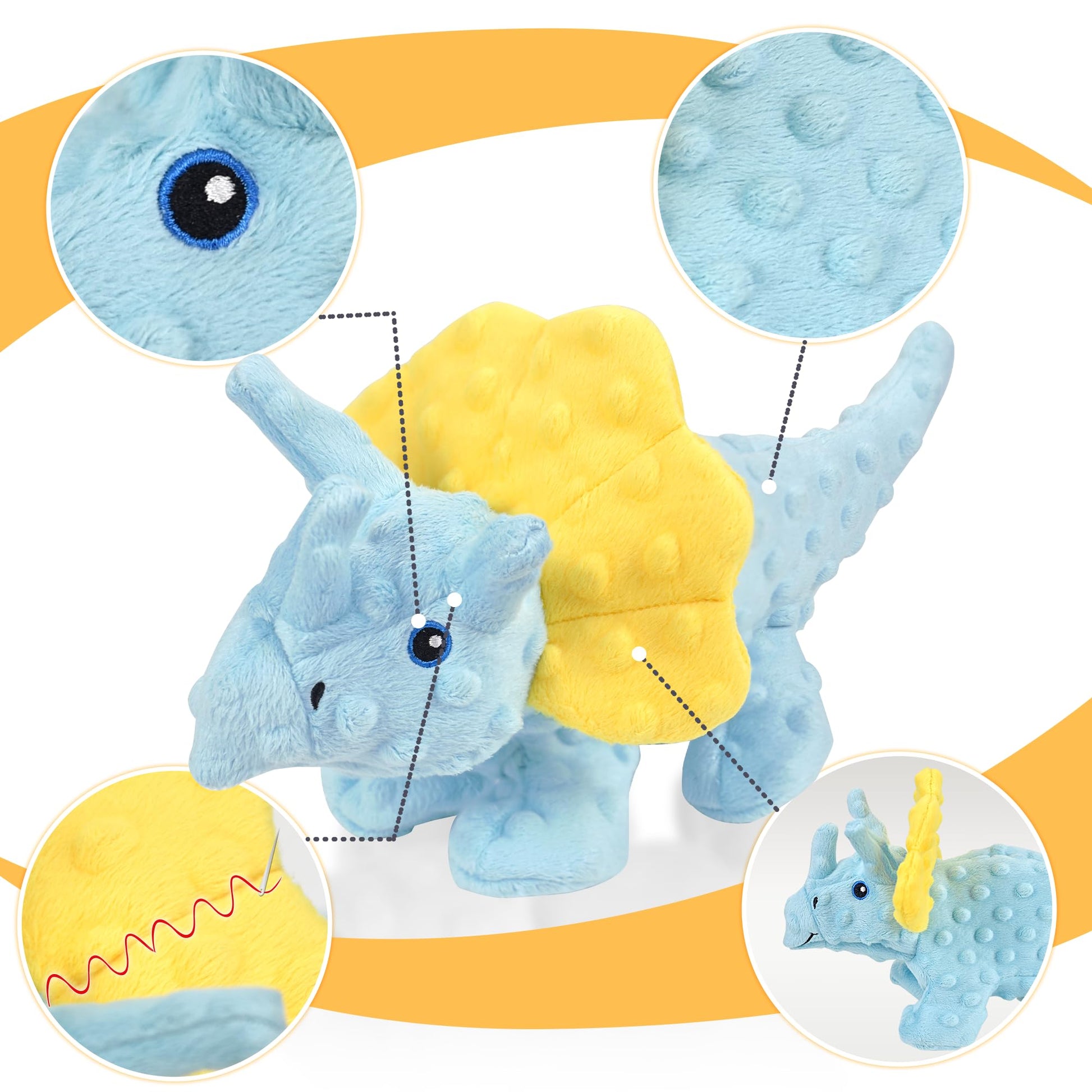 LECHONG No Stuffing Dog Toys for Aggressive Chewers, Squeaky Dog Toys
