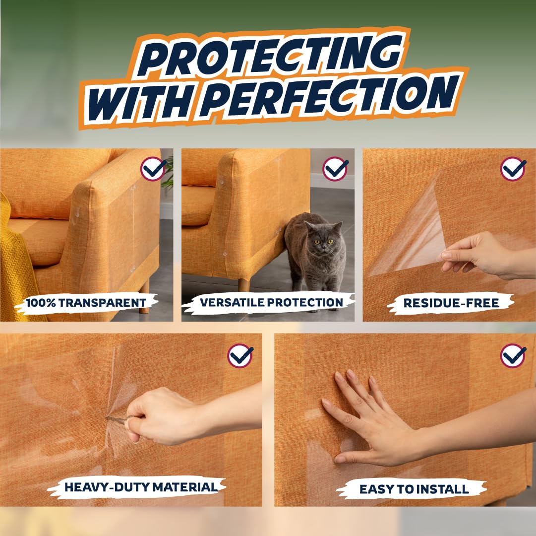 12 Pack Cat Scratch Furniture Protector Sheets Clear Couch Furniture