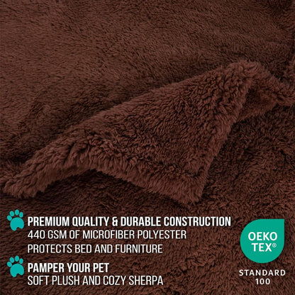 PetAmi Fluffy Waterproof Dog Blanket for Bed Large Dogs, Soft Crate