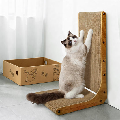 AGYM Cat Scratcher, L Shape Cat Scratching Pad for Indoor Pad