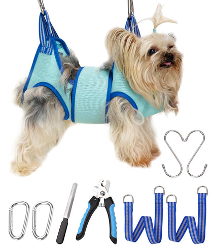 Kkiimatt Dog Grooming Hammock, XXS Dog Hanging Harness Holder for Nail