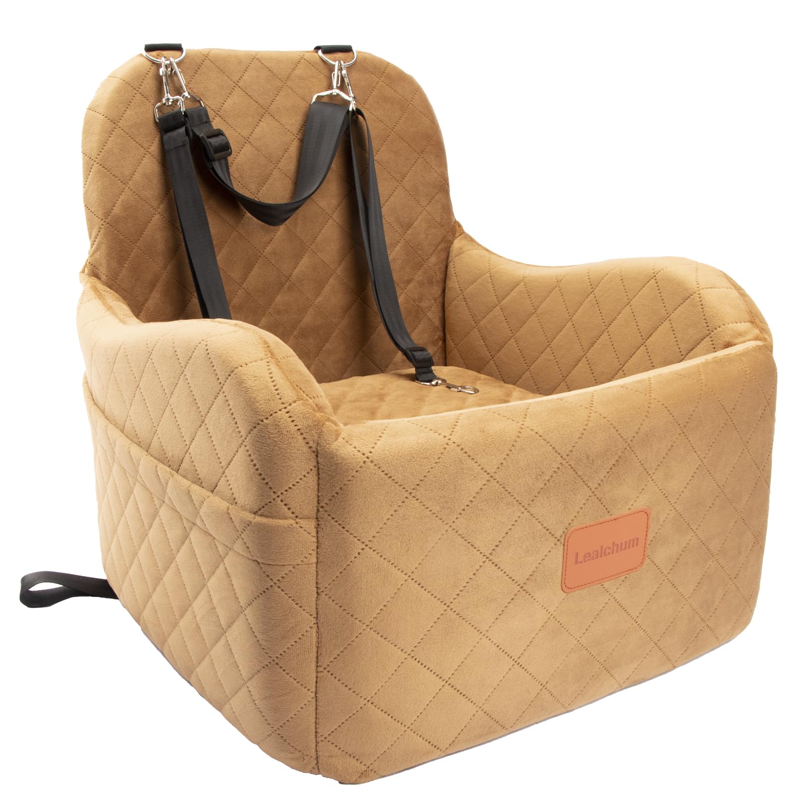 Lealchum Dog Booster Car Seat for Small/Medium Dogs,Ultra Soft Seat