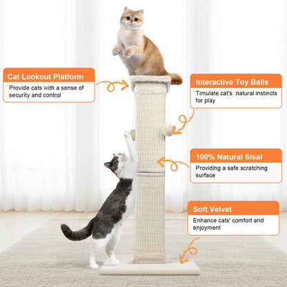 SOCATER Cat Scratching Post Nature Sisal Cat Scratch Post Scratcher