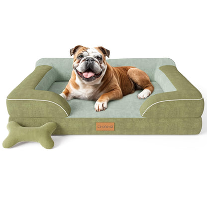 CWAWZ Dog Beds for Large Dogs, Orthopedic Dog Bed with Cooling Gel Bed