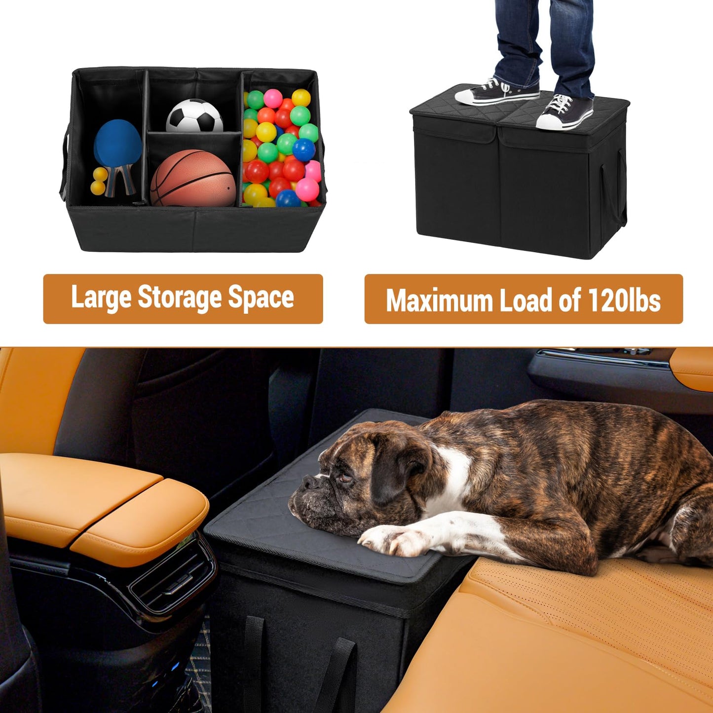 UNICITII Car Seat Extender for Large Dogs, Back Seat Extender Seat