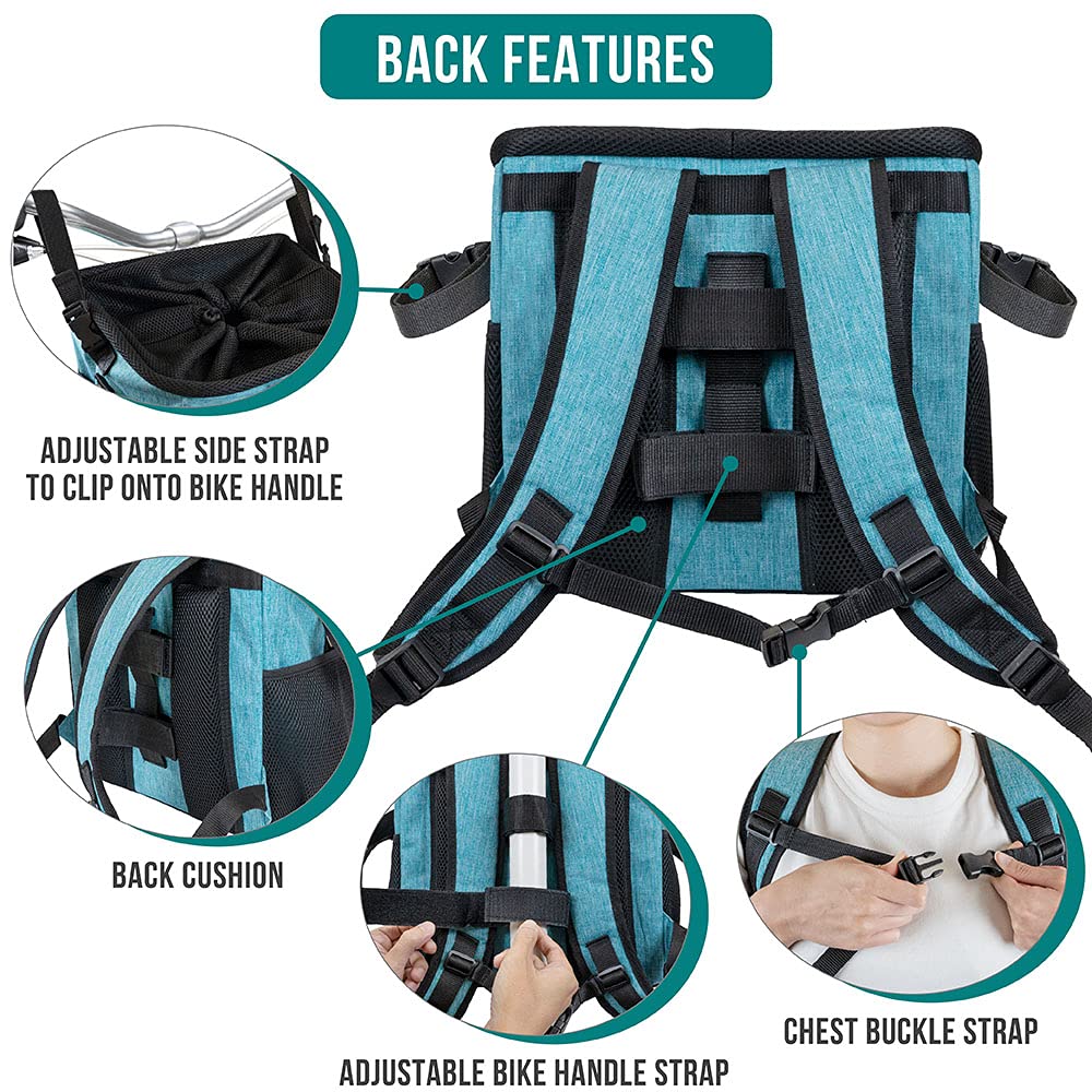 PetAmi Dog Bike Basket, Soft-Sided Ventilated Dog Bike Carrier