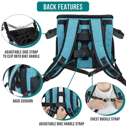 PetAmi Dog Bike Basket, Soft-Sided Ventilated Dog Bike Carrier