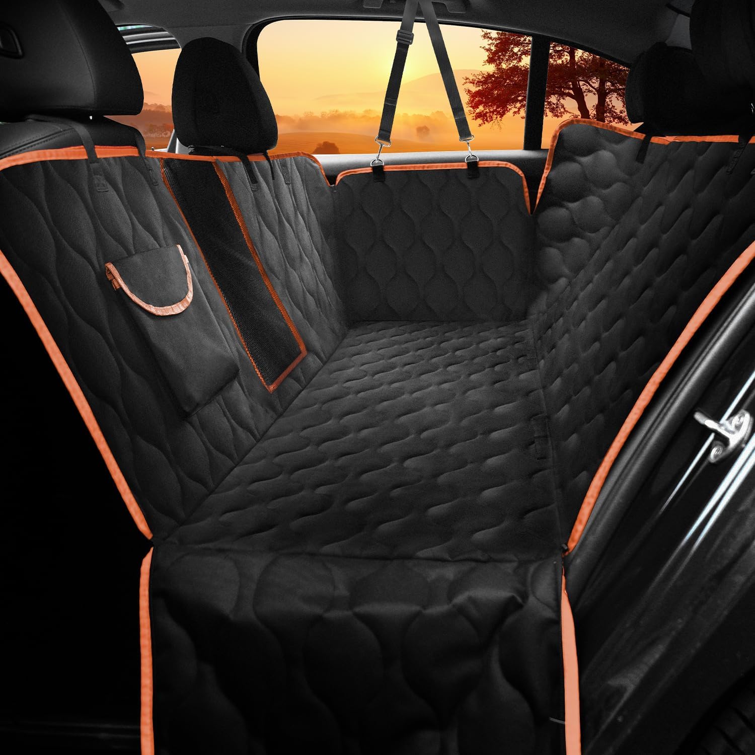 Shodu Waterproof Dog Car Seat Cover for Back Seat,Collapsible Seat