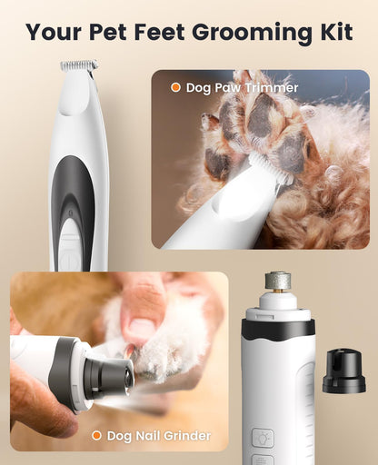 oneisall 1 Quiet Paw Trimmer and Dog Nail Grinder with LED Clipper