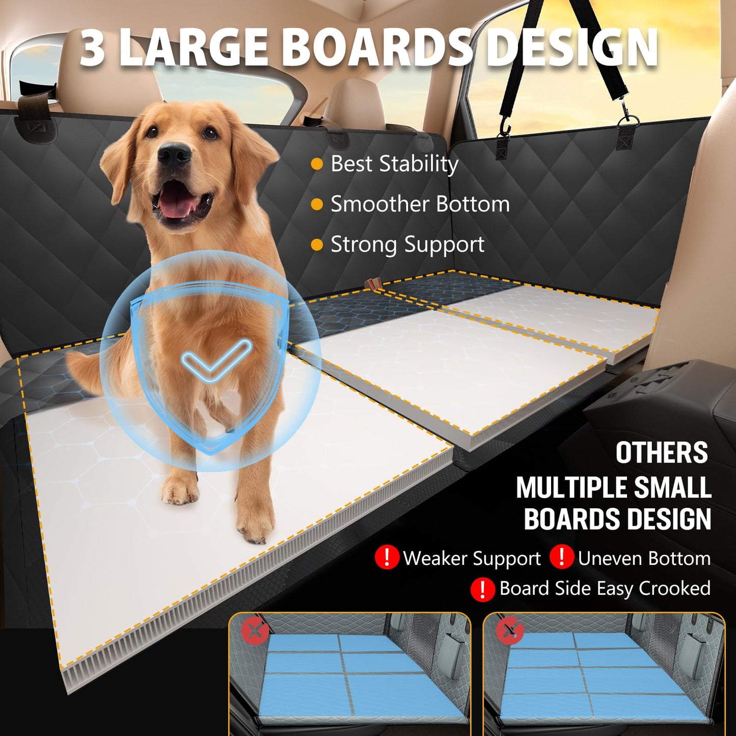 ROUWINNE Back Seat Extender for Dogs-Large Space, Dog Car Seat Cover