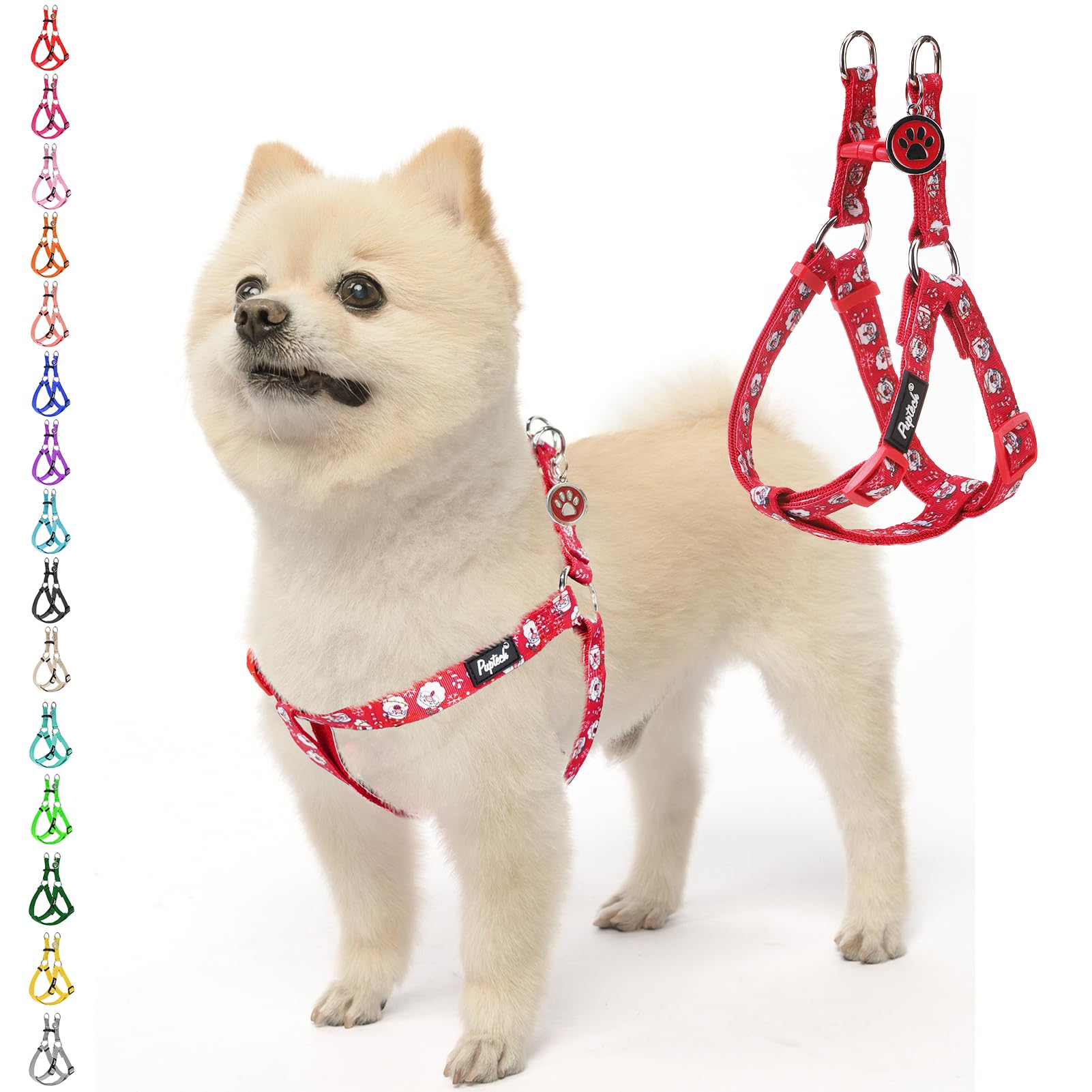 PUPTECK No Pull Christmas Dog Harness Soft Adjustable Basic Harness