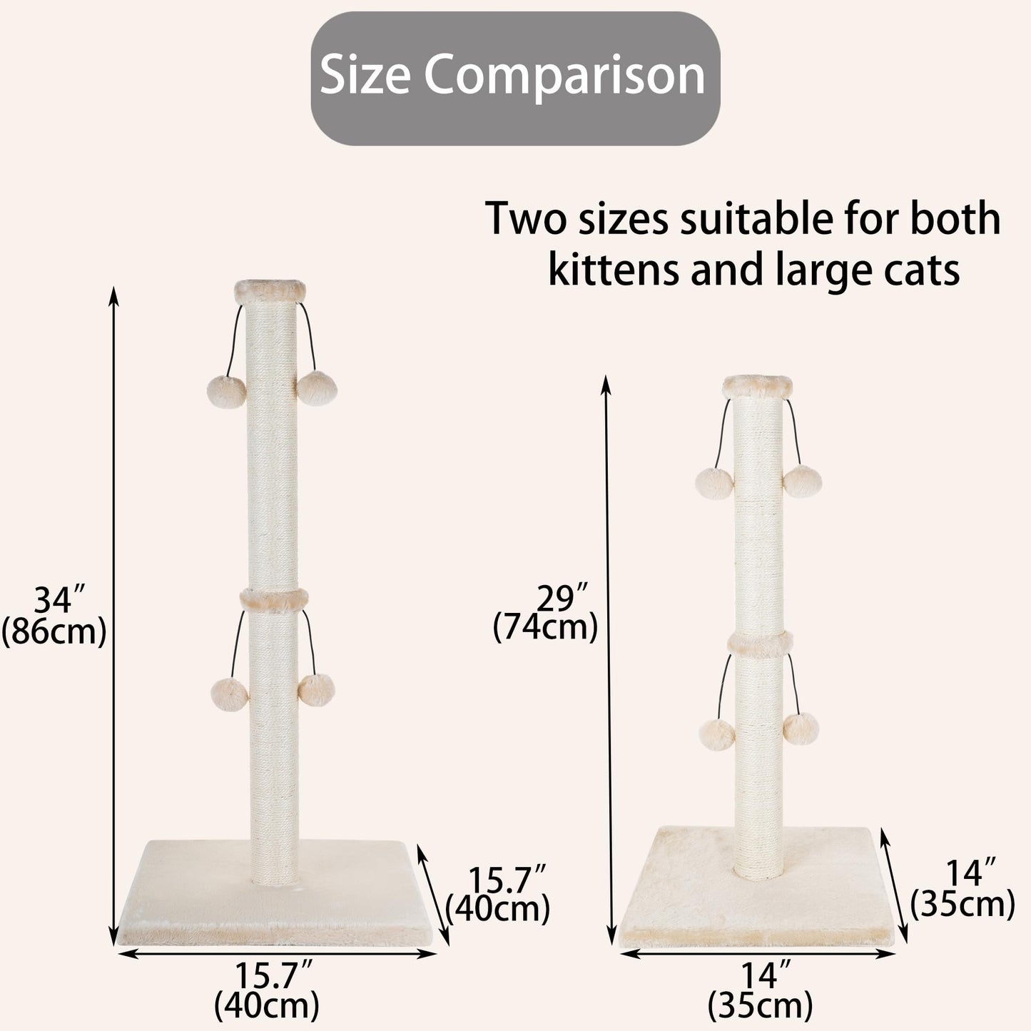 Dimaka 34'' Cat Scratching Post, Cat Scratching Post, Cat Scratcher