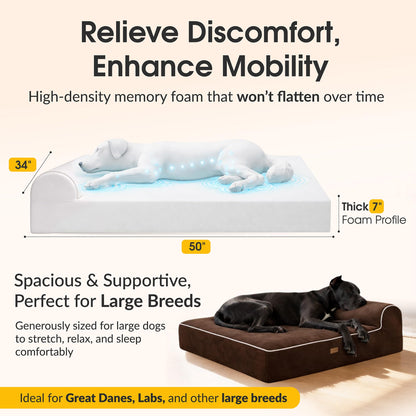 KOPEKS Orthopedic Memory Foam Dog Bed 7" Inch Thick Extra Bed