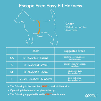 Gooby Escape Free Easy Fit Harness Small No Pull Step-in Harness