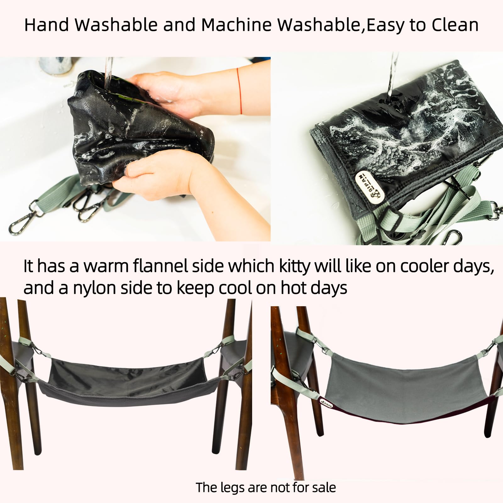 QIPAN Cat Hammock for Cage Hanging Washable Soft Outdoor Mat