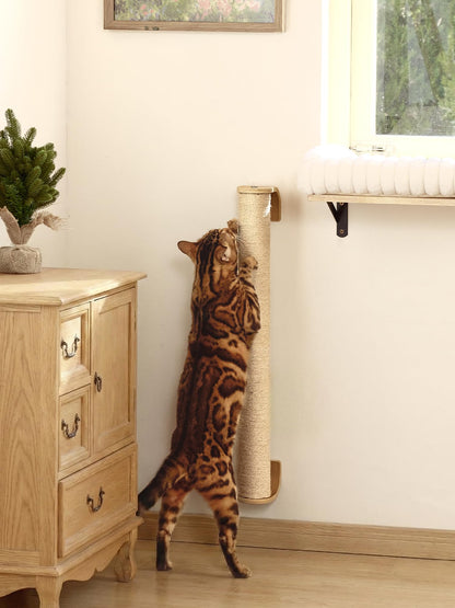 FUKUMARU Cat Wall Scratcher, 28" Wall Mounted Kitten Scratching Post