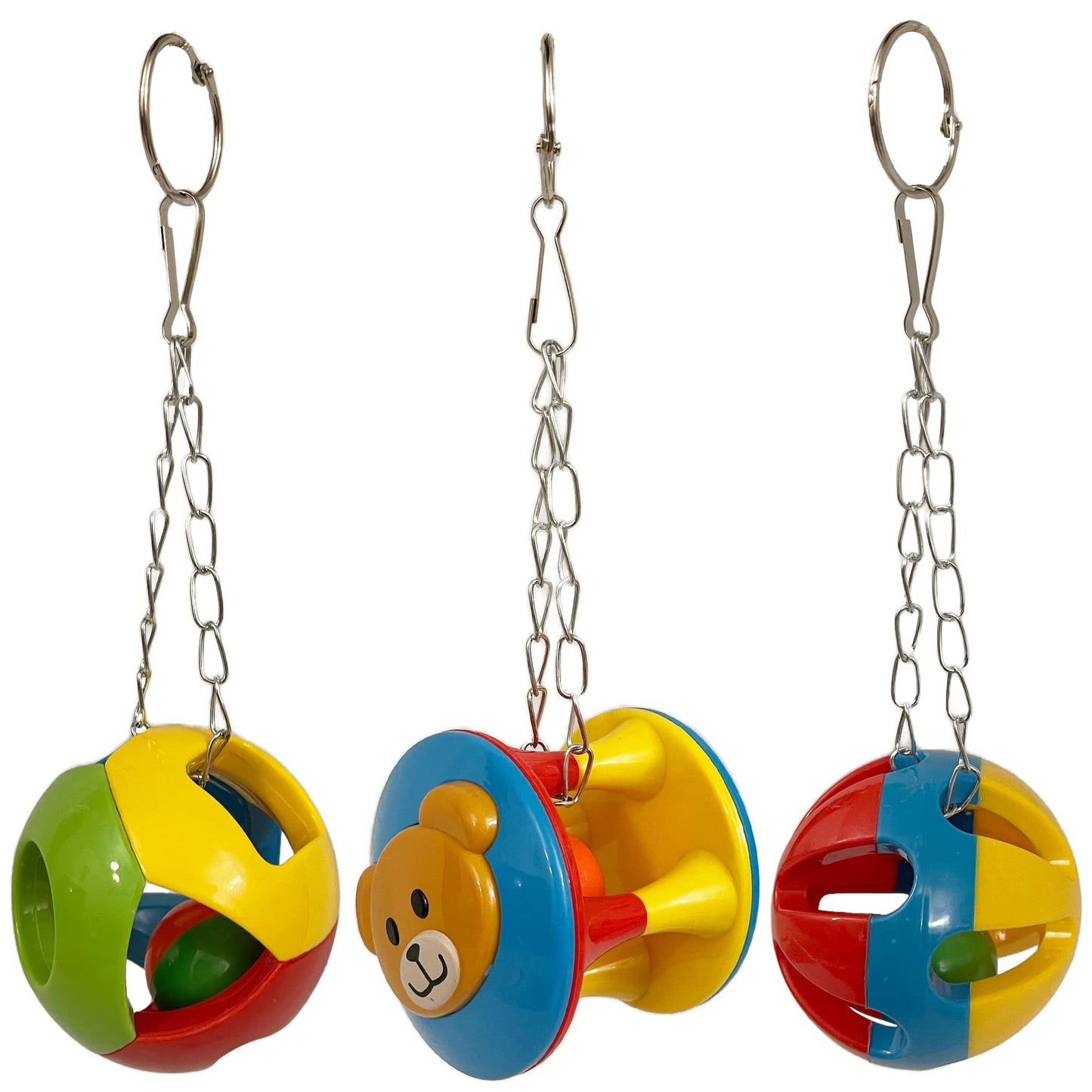 SIMENA Parrot Ball Toy with Bell, Cage Hanging Accessories Ball