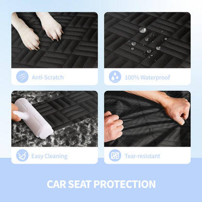 ELLINI Dog Car Seat Cover for Back Seat, Hard Bottom Back Seat