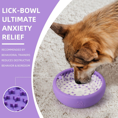 Dog Lick Bowl, Bestalk Anxiety Relief Lick Mat for Dogs, Puzzle