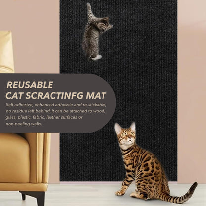 Bumaigo X15.8" Cat Scratching Mat, Self-Adhesive Cats Carpet, DIY Mat