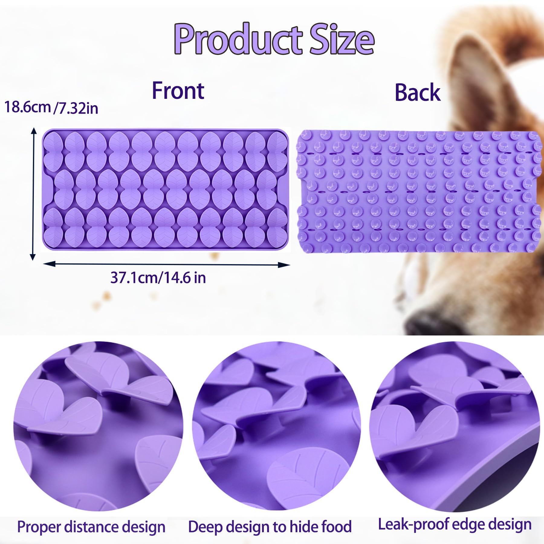 Femont Snuffle Mat for Medium Dogs,Silicone Slow Feeder Lick Mat