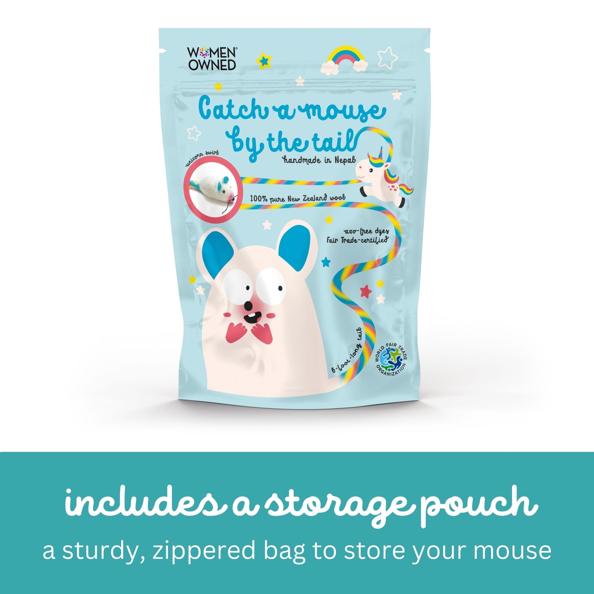 Catch a Mouse Wool Cat Toy 6-Foot Tail Indoor Cat Kittens. Pride Mouse