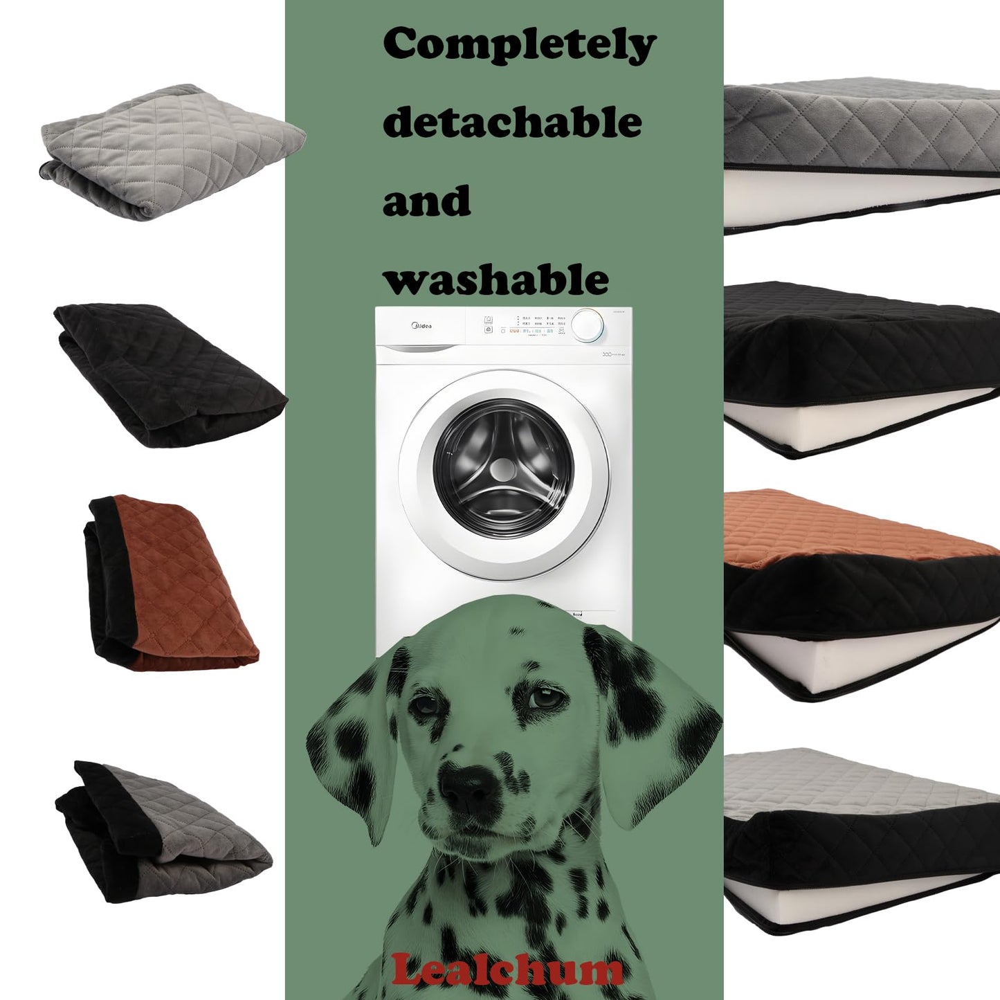 Lealchum Large Dog Car Seat,Memory Foam Cushion Car Seat for 2 Seat