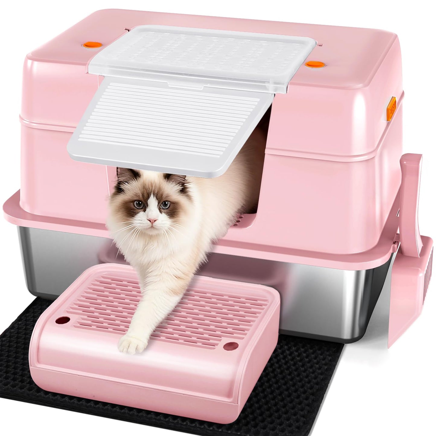 Vivifying Stainless Steel Covered Cat Litter Box Odor-Control Box