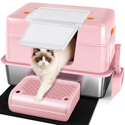 Vivifying Stainless Steel Covered Cat Litter Box Odor-Control Box