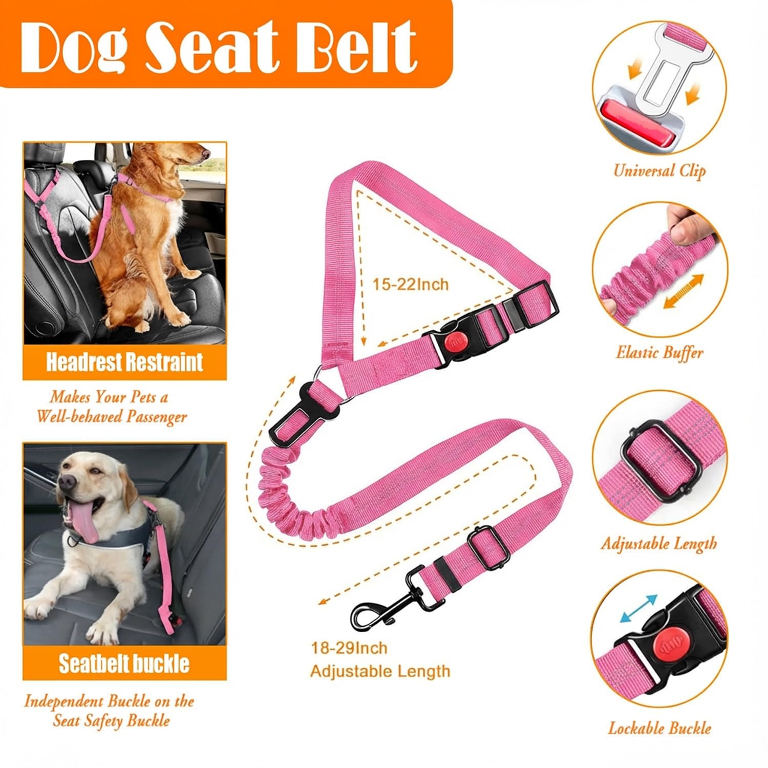 LOBEVE No Pull Dog Harness, Collar Leash Set, Includes Dog Seat Collar