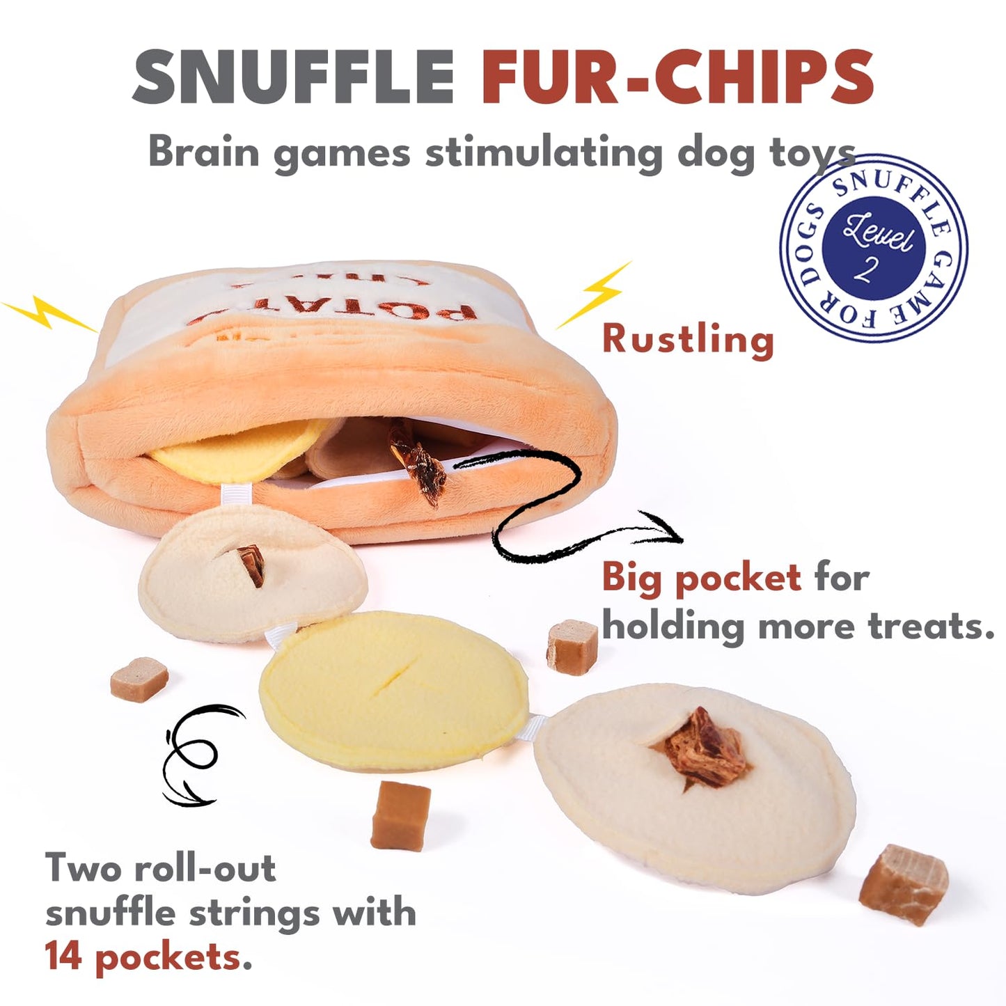 CHEWFFON Dog Enrichment Puzzle Toys, Interactive Snuffle Crinkle Toys
