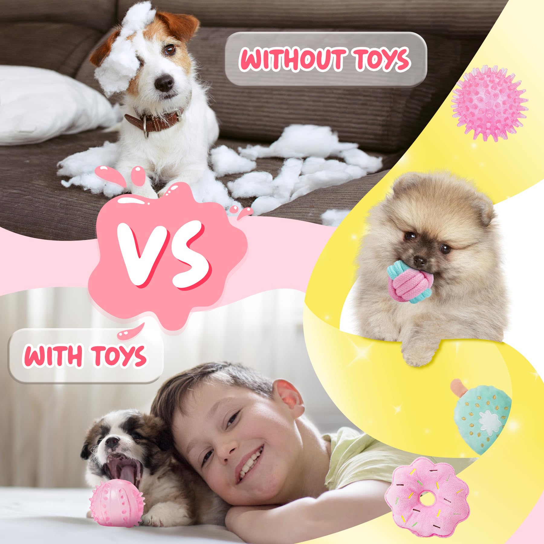 XIUGOAL Puppy Toys for Boredom 23 Pack Puppy Chew Toys for Chew