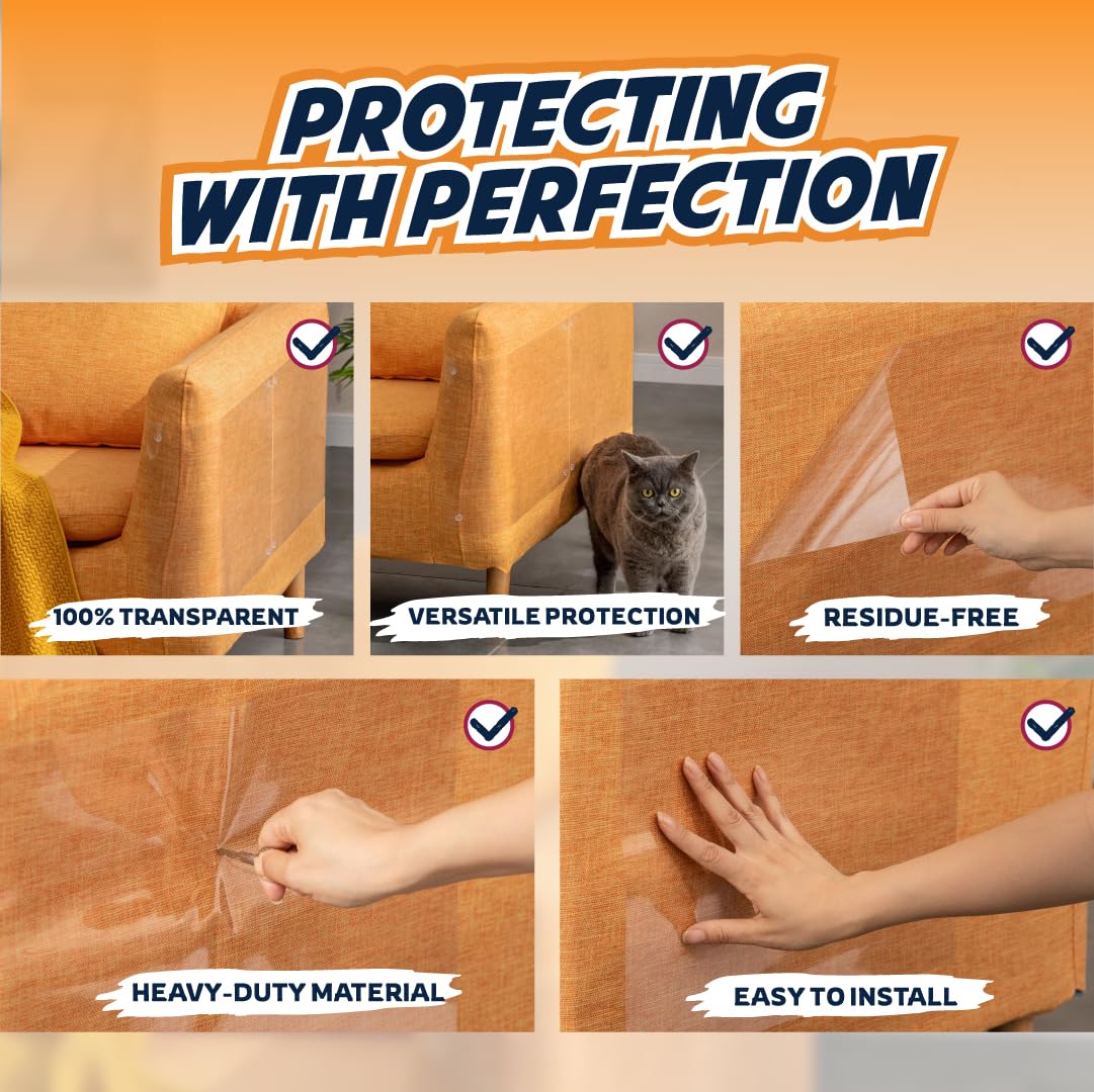 12 Pack Cat Scratch Furniture Protector Sheets Matte Finish Couch Sofa