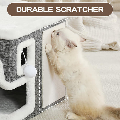 Crispedia Cat Houses for Indoor Cats, Covered Cave Bed with Bed