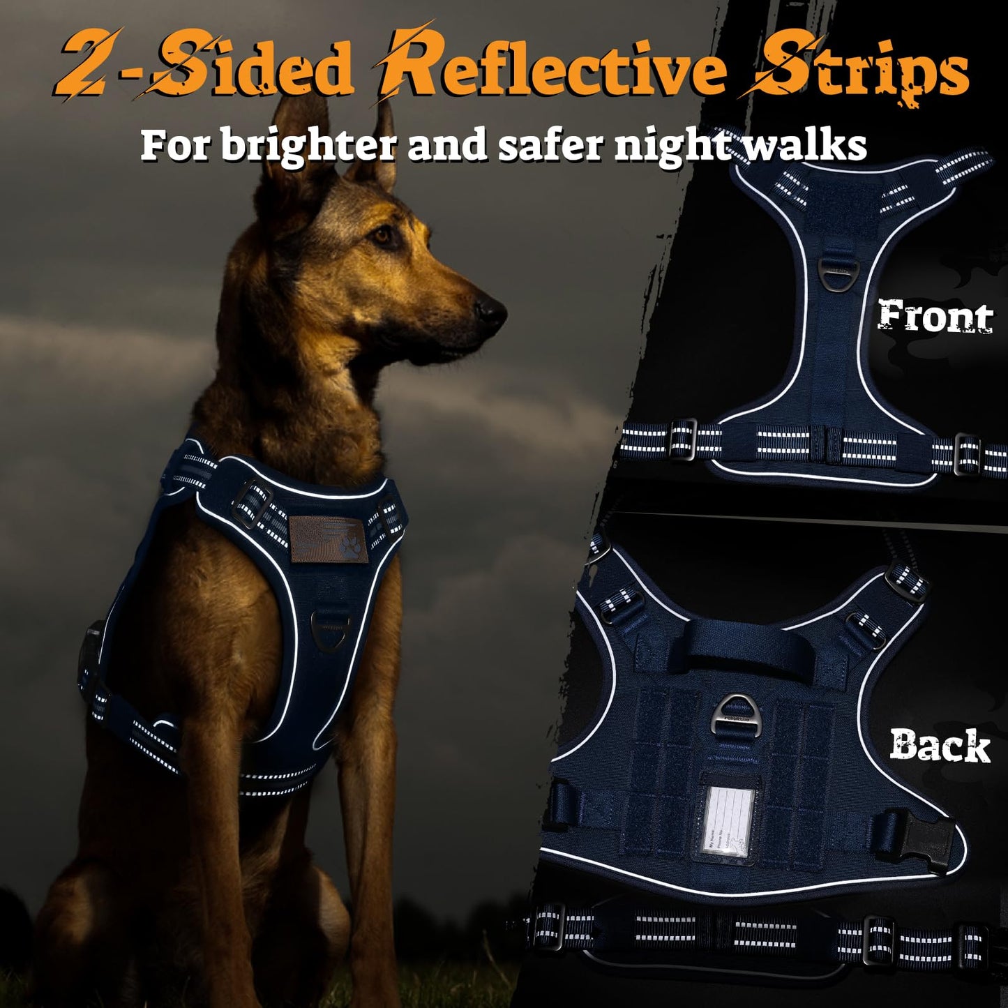 rabbitgoo Dog Harness Medium Sized No Pull, Tactical Service Pet Vest