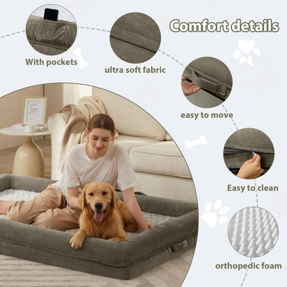 WNPETHOME Human Dog Bed for Adult, Washable Dog Couch with Bed