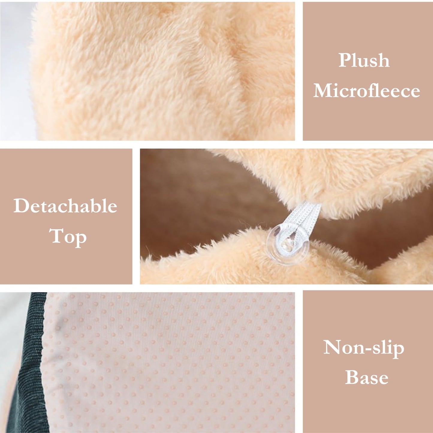 Cat Cave Bed Enclosed Self Warming Hideaway with Detachable Lid Mat