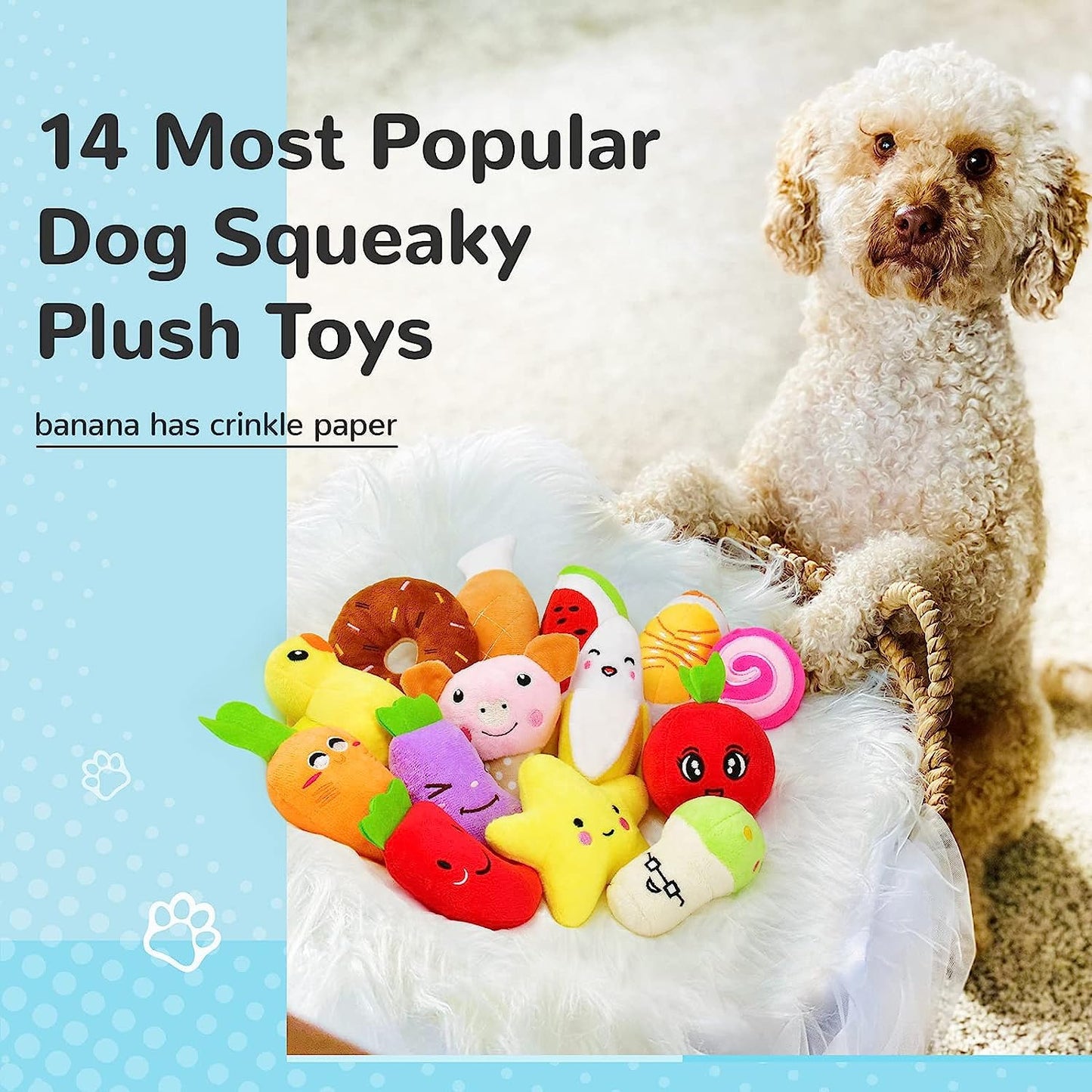 LEGEND SANDY Dog Squeaky Toys, Plush Small Dog Toys for Dogs, Plush