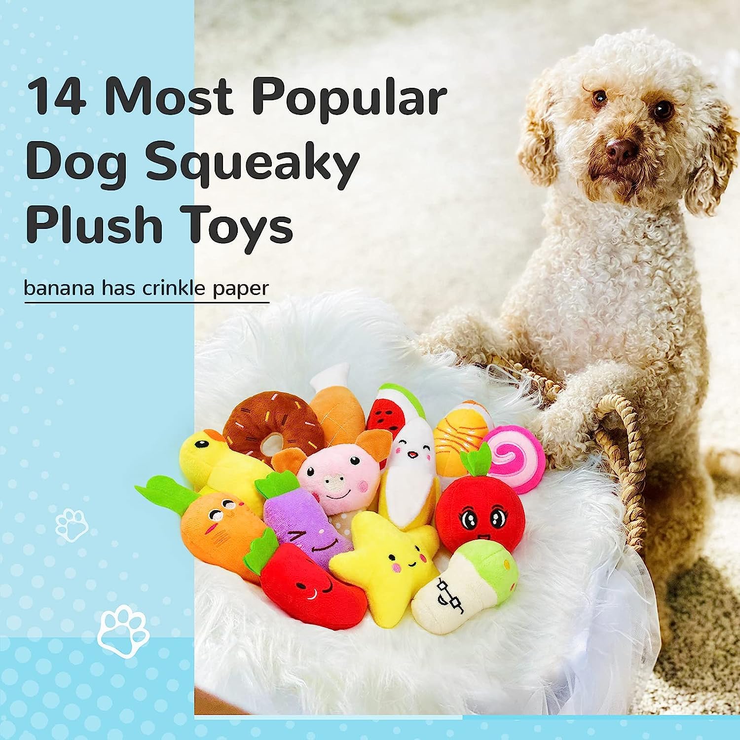 LEGEND SANDY Dog Squeaky Toys, Plush Small Dog Toys for Dogs, Plush