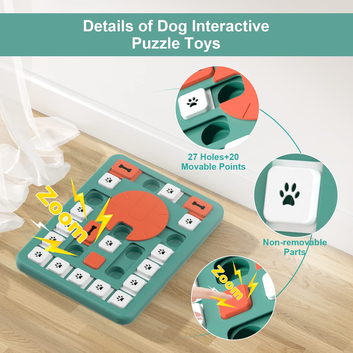 FOXMM Dog Puzzle Toys,Interactive Treat Puzzle Dog Toy for IQ Toy