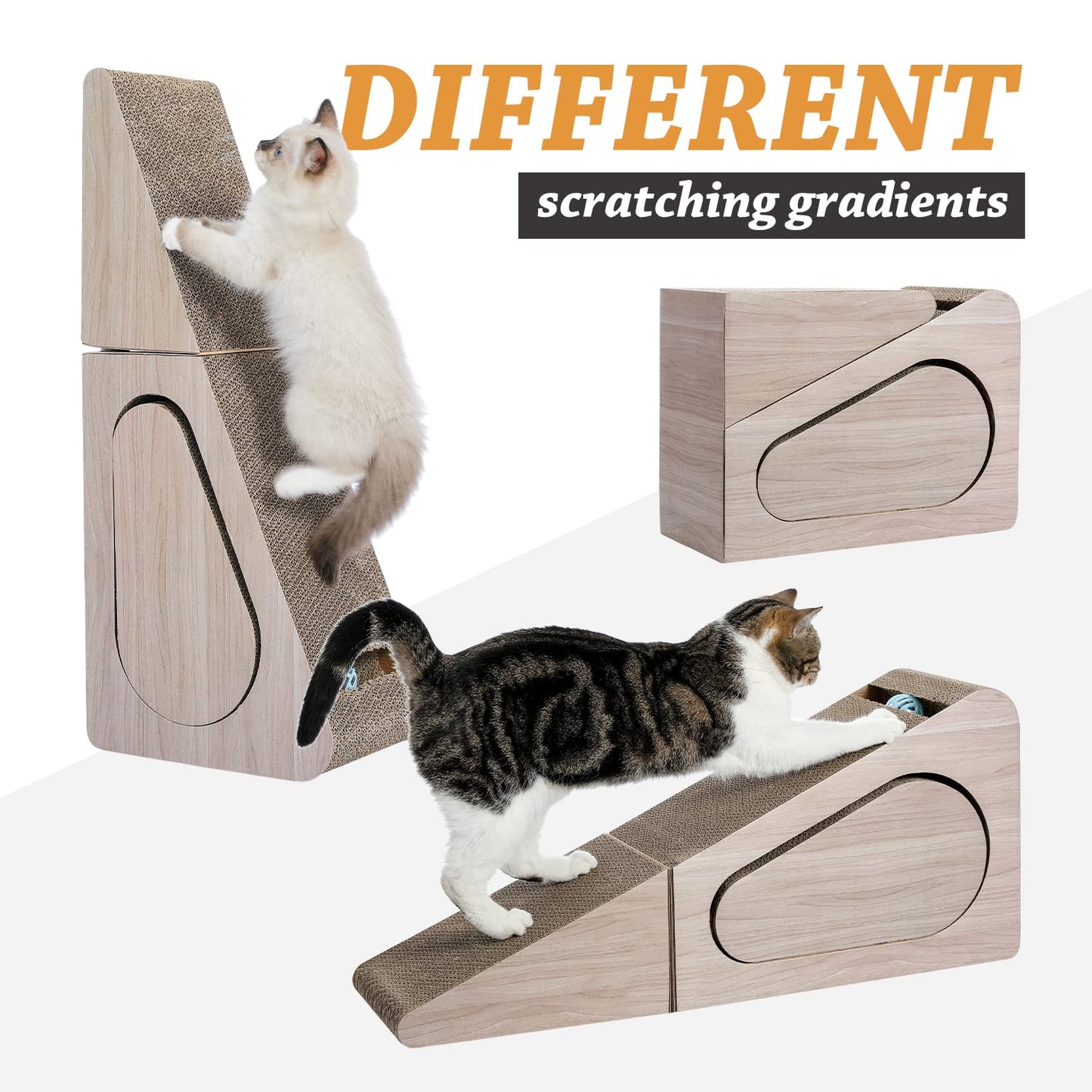 PAWZ Road Cat Scratcher, Triangle Cardboard Cat Scratcher 28.3” Tunnel