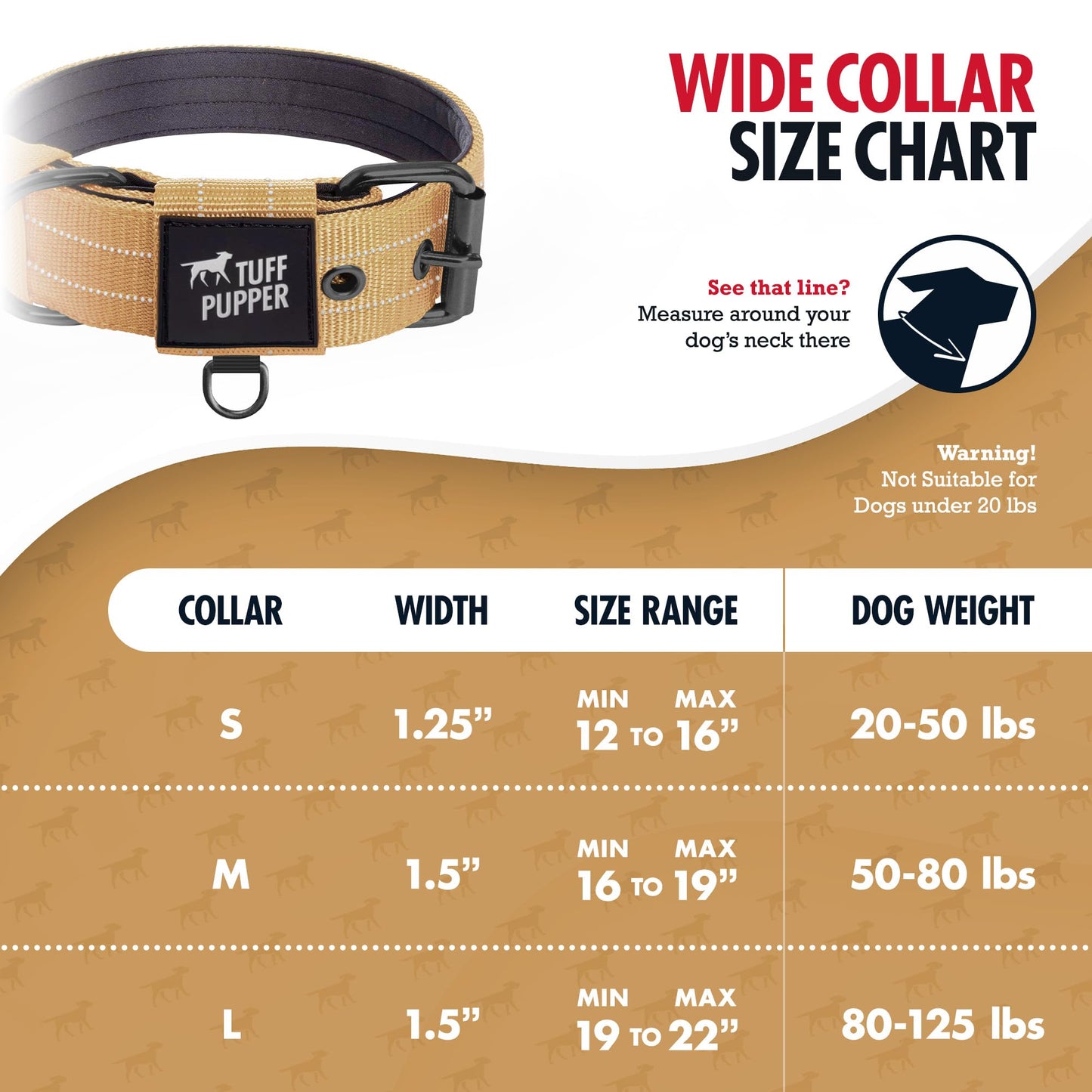 Tuff Pupper Heavy Duty Tactical Dog Collar, 1.5" Wide Ballistic Collar