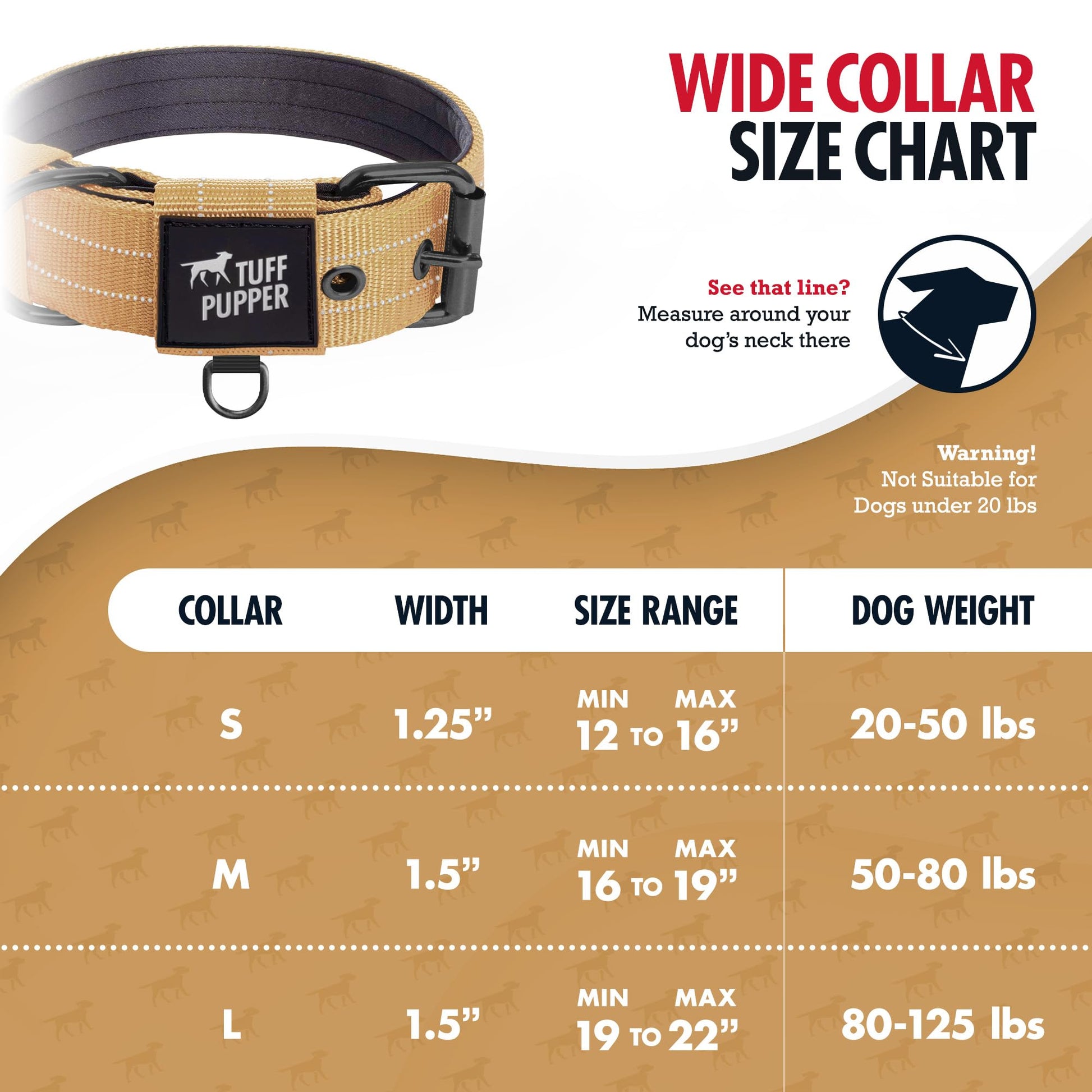 Tuff Pupper Heavy Duty Tactical Dog Collar, 1.5" Wide Ballistic Collar