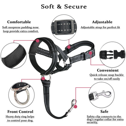 BARKLESS Dog Head Collar, No Pull Head Halter with Soft Padding Collar