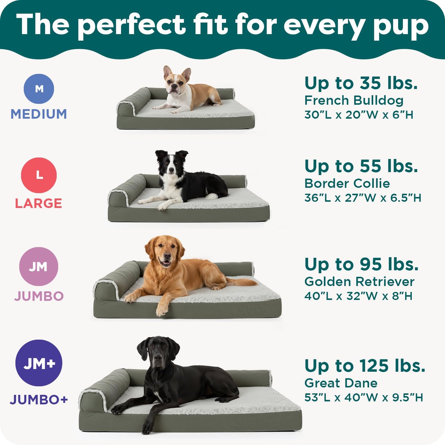 FurHaven Orthopedic Dog Bed for Large Dogs, Sofa Contour Mattress