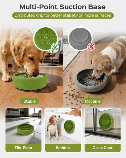 Dog Lick Bowl for Dogs, Lick Mat, Slow Feeder Lick Bowl with Mat